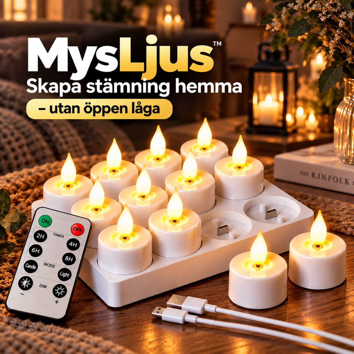 MysLjus™ – Uppladdningsbara värmeljus